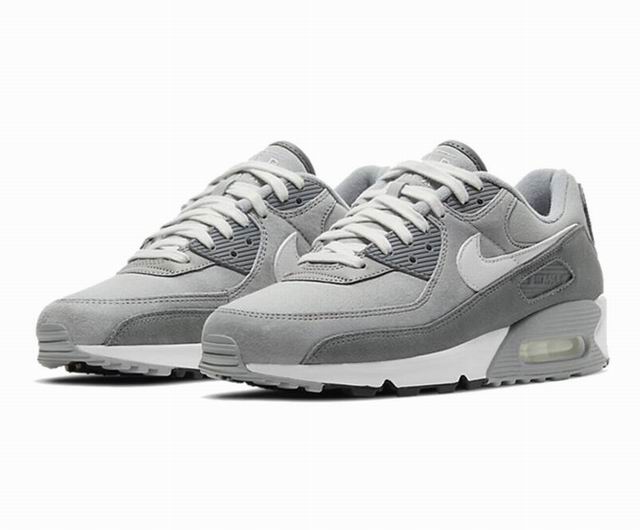 New Nike Air Max 90 Premium Men's Shoes Grey Suede-72 - Click Image to Close